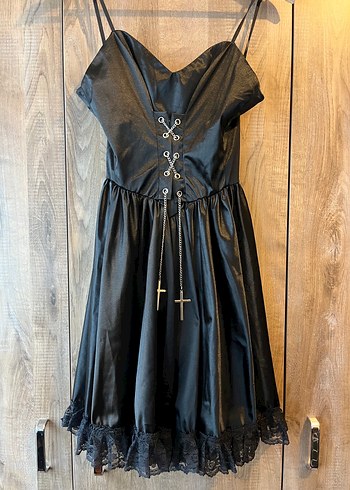 Killstar Gotik Siyah Mini Elbise