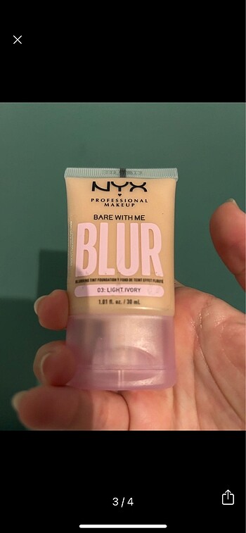 NYX Nyx Bare with me Blur 03Light Ivory Kullanılmamış