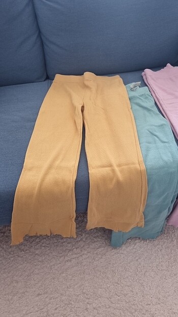 7 Yaş Beden çeşitli Renk Kiz cocuk wideleg triko pantolon 