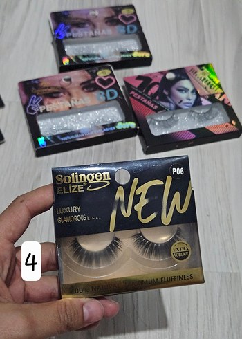 Çok Renkli Koyu Takma Kirpik Seti - Görsel 5