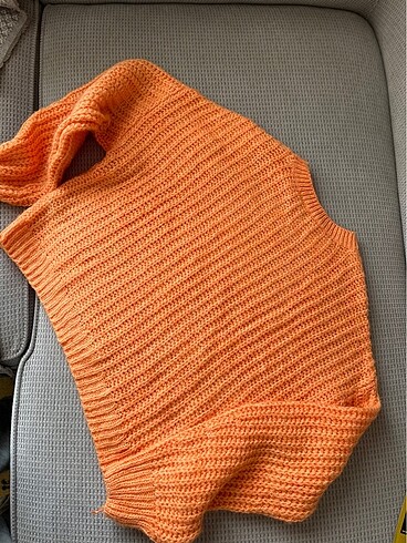 Turuncu Örme Kazak - Görsel 5