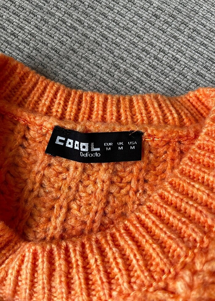 Turuncu Örme Kazak - Görsel 3