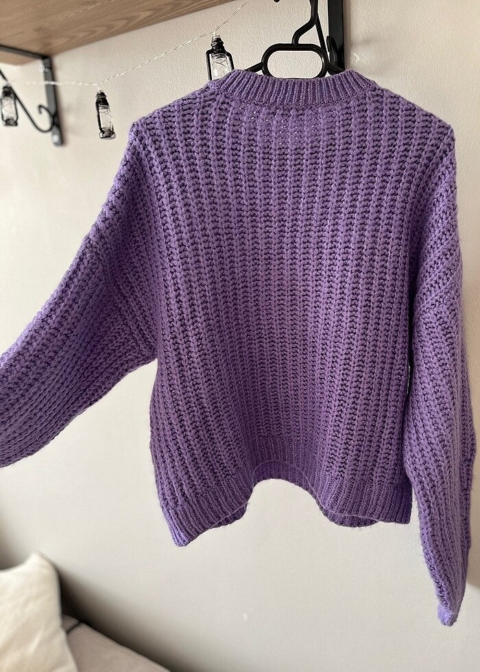 Mor Örme Kazak - Görsel 2