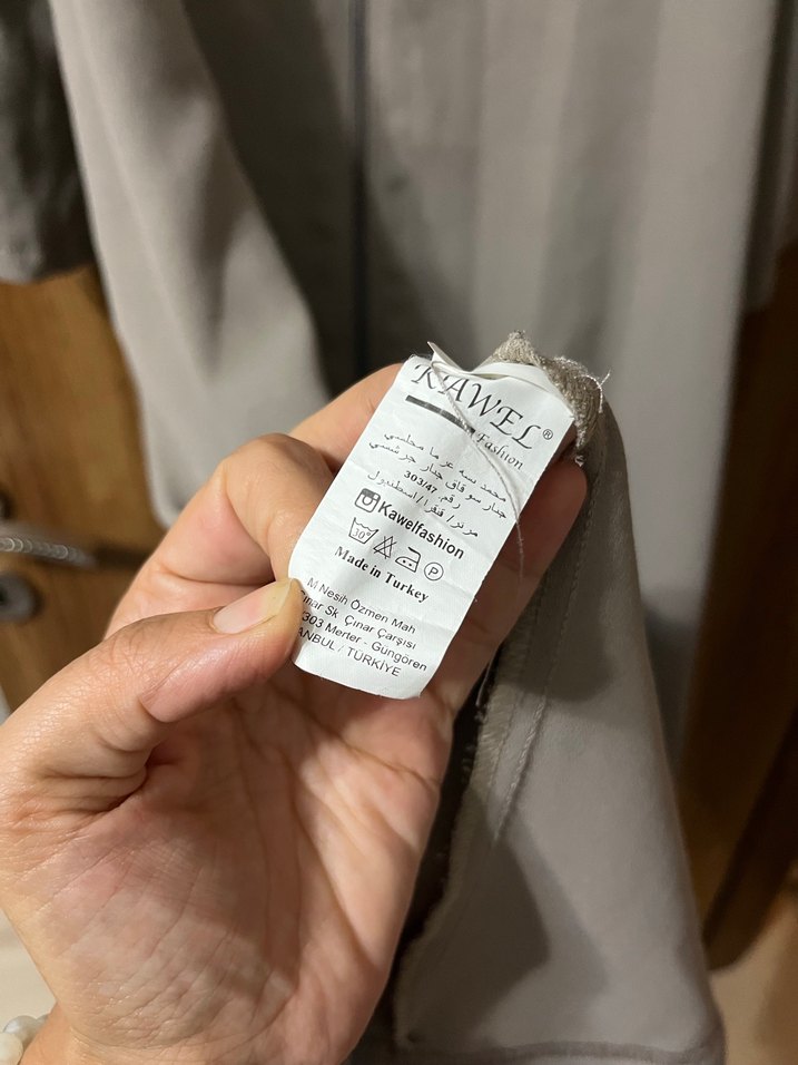 Nakış İşlemeli Bej abaya - Görsel 2