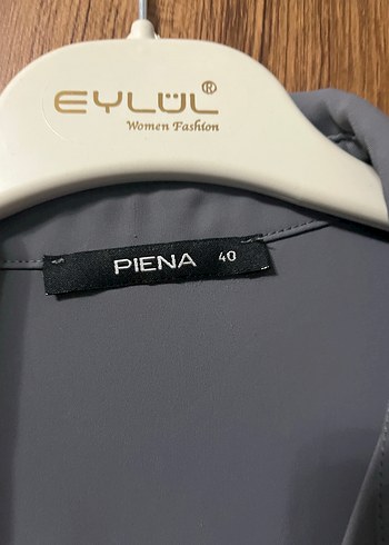 Gri Uzun Kadın Gömlek Elbise - Görsel 5