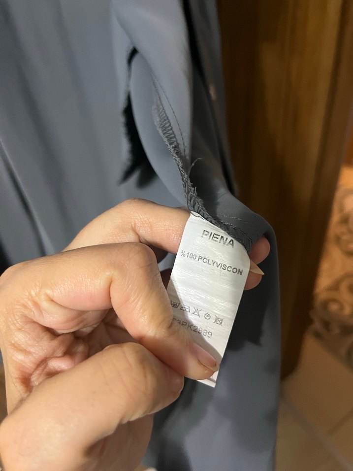 Gri Uzun Kadın Gömlek Elbise - Görsel 3