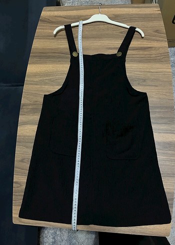 Siyah Midi Kısa Askılı Tulum - Görsel 7