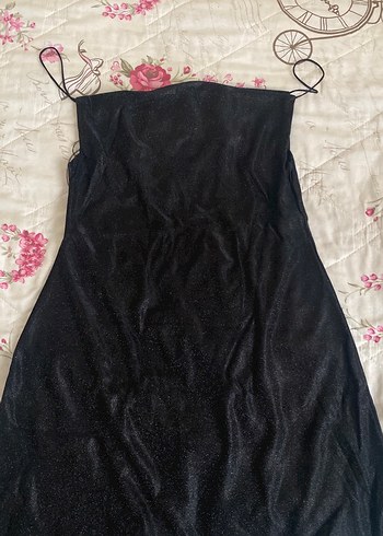 Simli Siyah Mini Elbise - Görsel 3