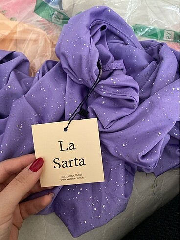 xs Beden La sarta lila elbise