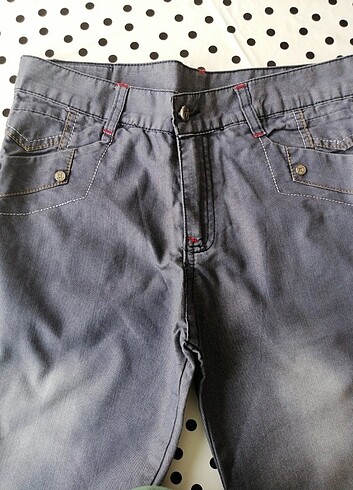 36 Beden gri Renk Yazlık Jean pantolon 