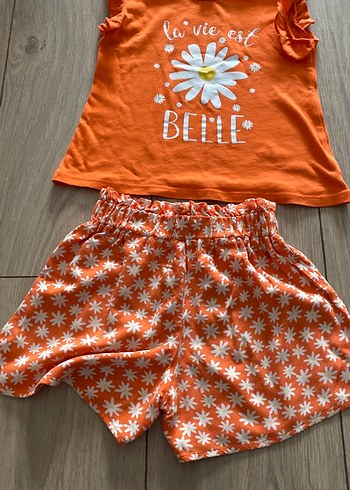 Kız Bebek Turuncu Fırfırlı Takım - Görsel 6