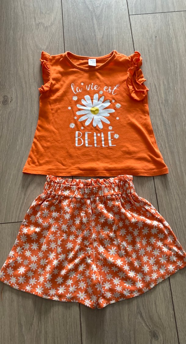 Kız Bebek Turuncu Fırfırlı Takım - Görsel 5
