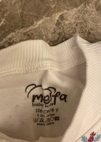 Uzun Kollu Düğmeli Bebek Kız Takımı - Görsel 7