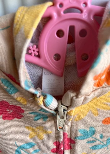 Çiçek Desenli Kapüşonlu Kız Sweatshirt - Görsel 4