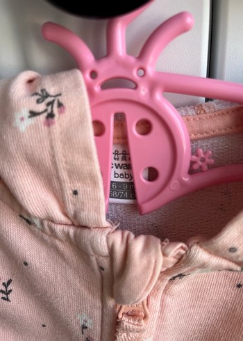 Kız Çocuk Kapüşonlu Fermuarlı Pembe Sweatshirt - Görsel 2