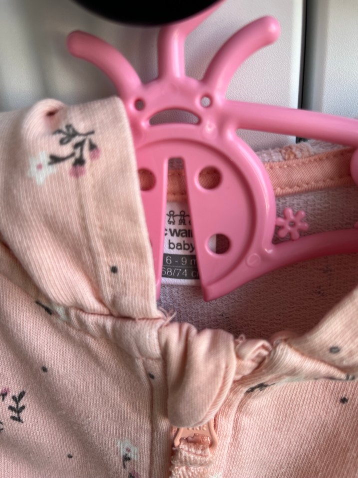 Kız Çocuk Kapüşonlu Fermuarlı Pembe Sweatshirt - Görsel 2