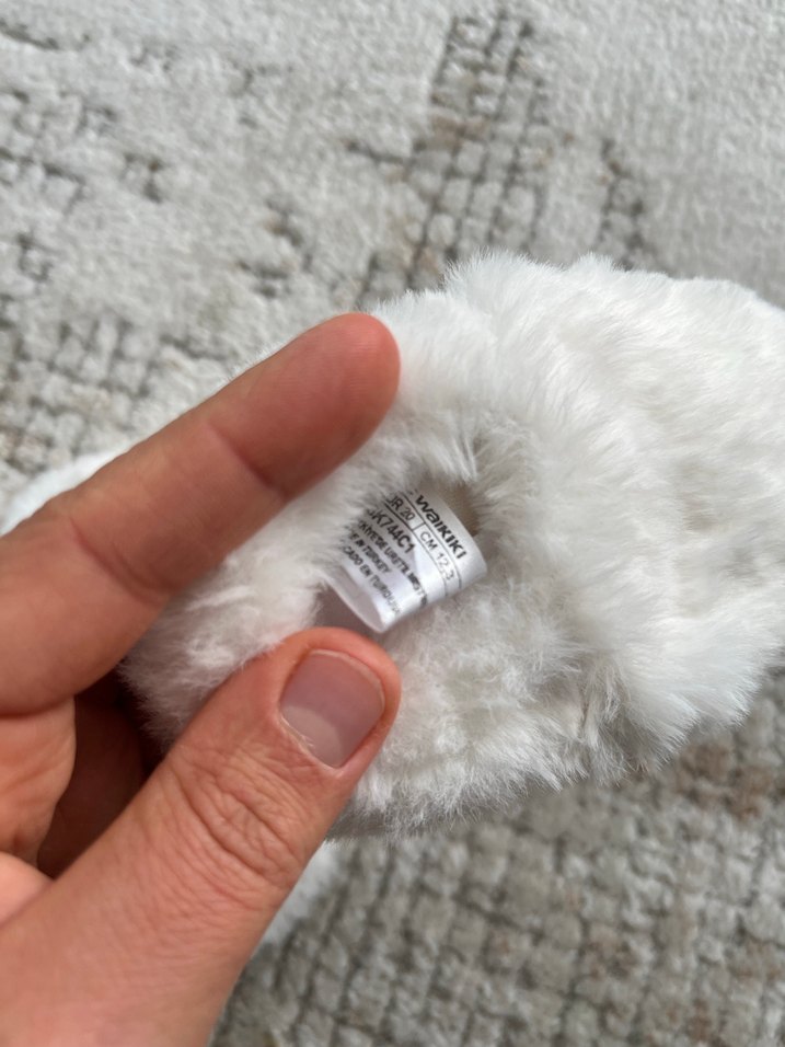 Kızlar için Beyaz Kürklü Sıcak Terlik - Görsel 2