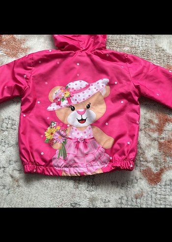 Kız Çocuk Kapüşonlu Nakışlı Fermuarlı Ceket - Görsel 3