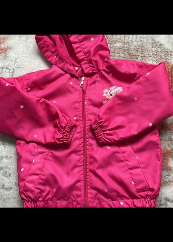 Kız Çocuk Kapüşonlu Nakışlı Fermuarlı Ceket - Görsel 2