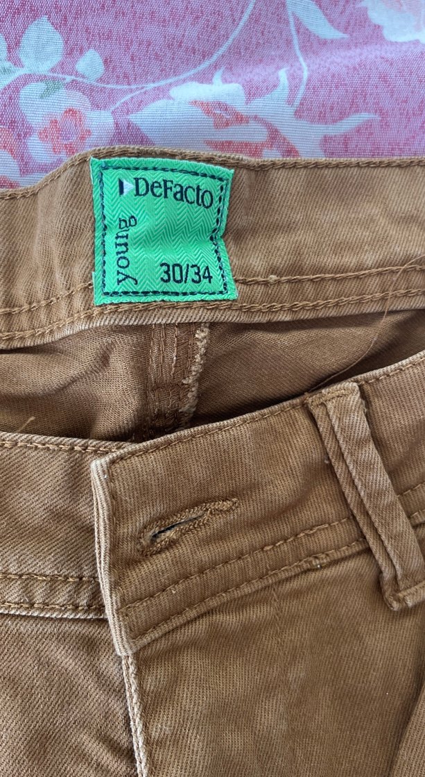 Düğmeli Kahverengi Süet Erkek Pantolon - Görsel 3