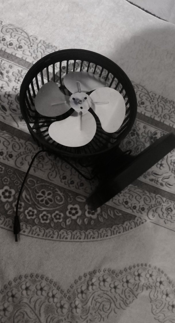 Gri Kanatlı Siyah Masaüstü Vantilatör - Görsel 2