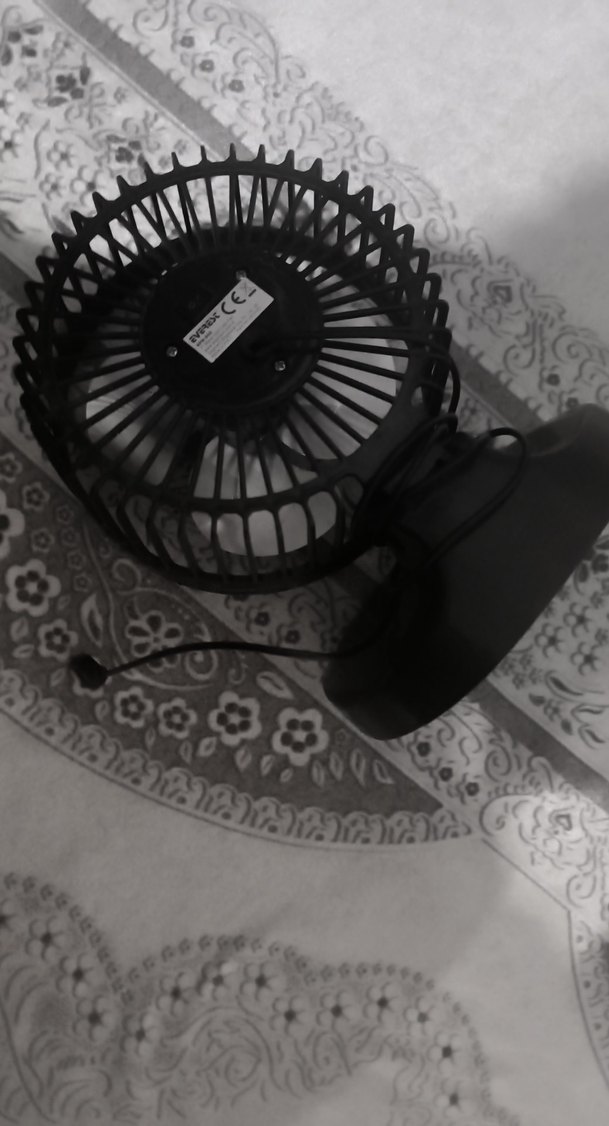 Gri Kanatlı Siyah Masaüstü Vantilatör - Görsel 3