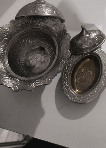 Desenli Gri Siyah Kapaklı Tabak - Görsel 2