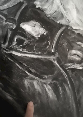 İki Atlı Gri Tonlarda Tablo boy 68 en 48cm - Görsel 2