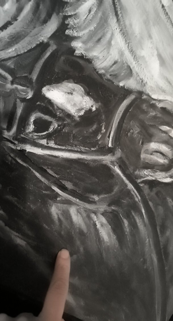 İki Atlı Gri Tonlarda Tablo boy 68 en 48cm - Görsel 2