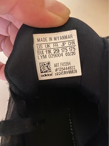 29 Beden siyah Renk Adidas çocuk spor ayakkabı