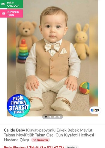 Calide Baby Erkek Bebek Mevlüt Takımı