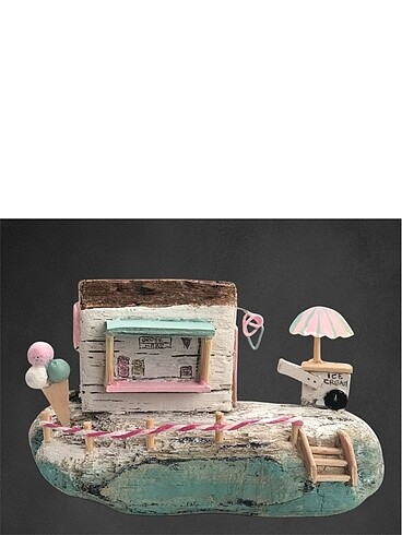 Tasarımcı Driftwood ahşap dondurma dekor