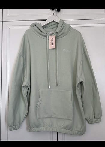 Ancelle Kapüşonlu Gri Oversize Sweatshirt