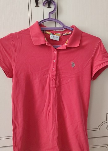 Kadın Pembe Polo Yaka Tişört - Görsel 2