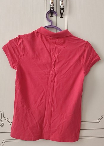 Kadın Pembe Polo Yaka Tişört - Görsel 4