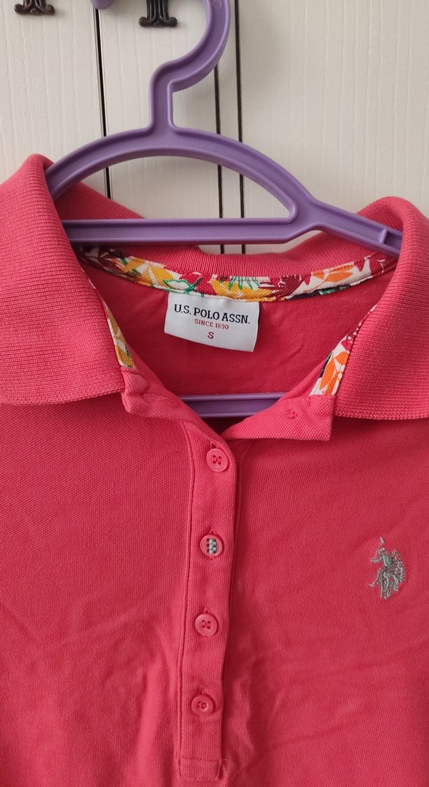 Kadın Pembe Polo Yaka Tişört - Görsel 3