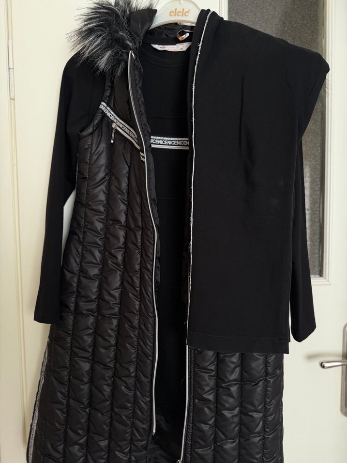 Uzun Siyah Kürklü üçlü takım - Görsel 3