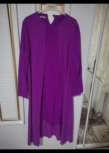 Uzun Mor Dökümlü Kadın Tunik - Görsel 2