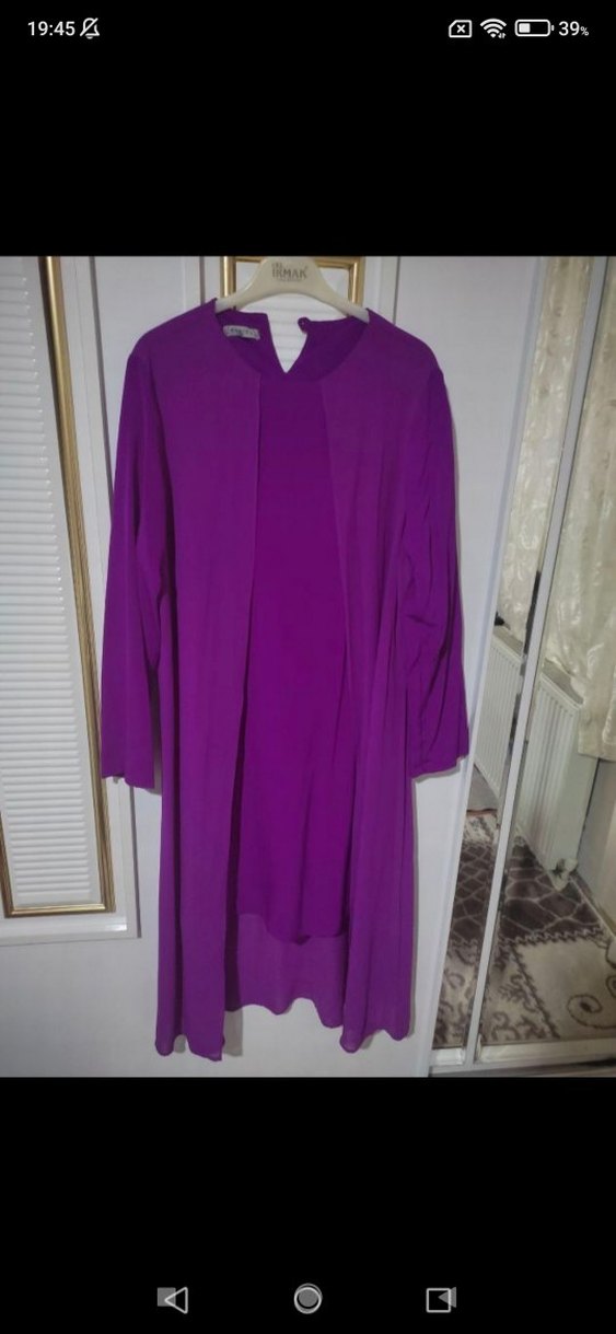 Uzun Mor Dökümlü Kadın Tunik - Görsel 2