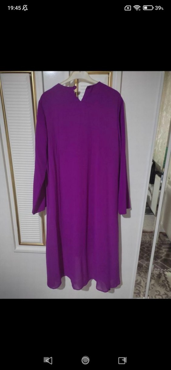 Uzun Mor Dökümlü Kadın Tunik - Görsel 5