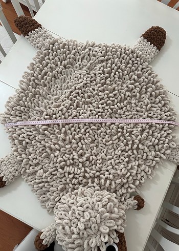 Beyaz Yün Kuzu Şekilli Çocuk Halısı - Görsel 7