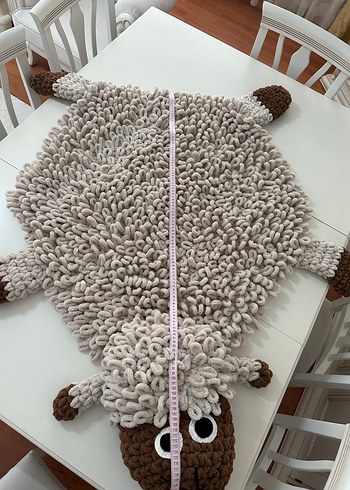 Beyaz Yün Kuzu Şekilli Çocuk Halısı - Görsel 6