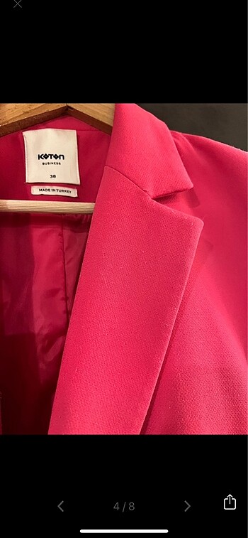 38 Beden pembe Renk Koton blazer