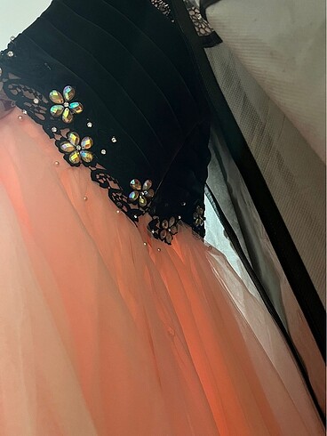 Taşlı uzun abiye - Görsel 7