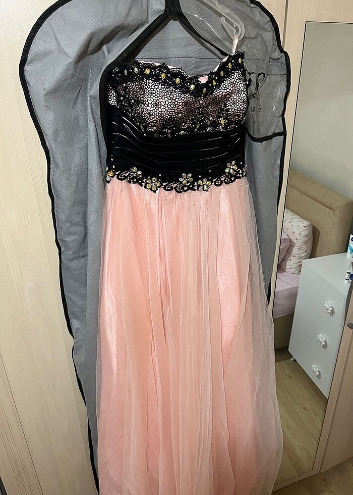 Taşlı uzun abiye - Görsel 2