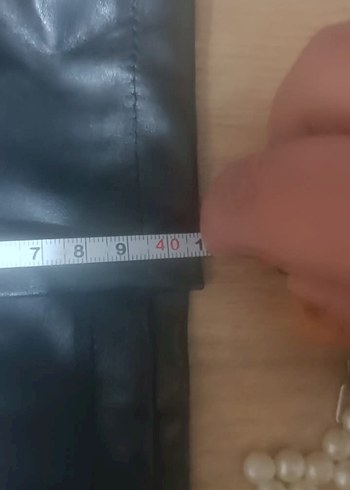 Düğmeli Siyah Deri Mini Etek - Görsel 2