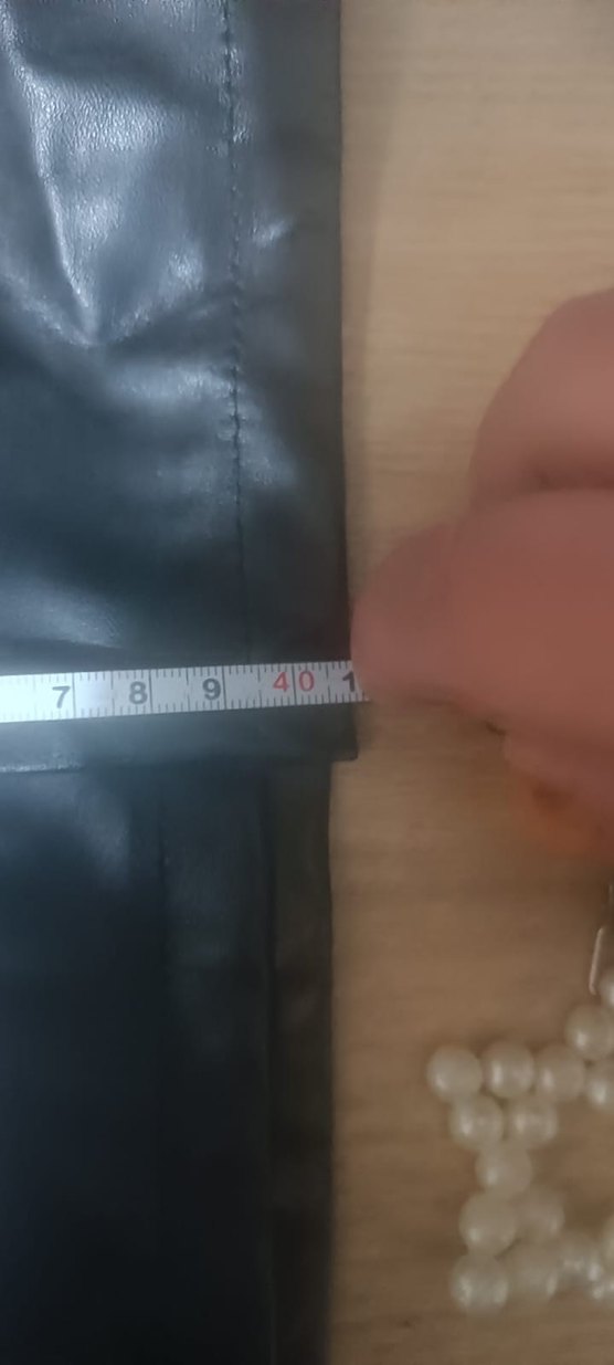 Düğmeli Siyah Deri Mini Etek - Görsel 2