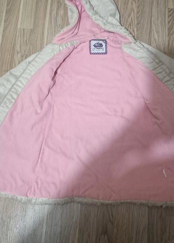 Kız Çocuk Beyaz Nakışlı Kürk Detaylı Mont - Görsel 3