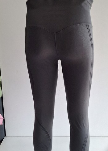 Gri Elastik Kadın Spor Tayt - Görsel 3