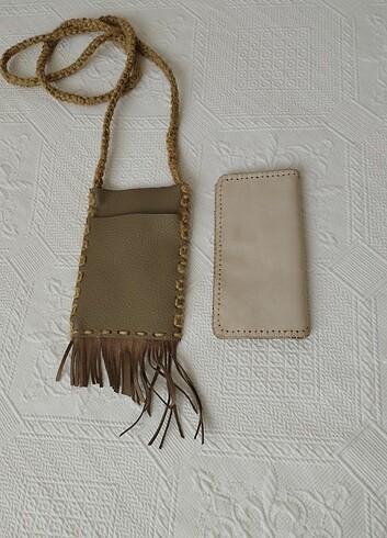 Kadın deri telefon luk ve cüzdan - Görsel 3